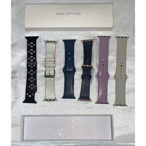 Lot 6 iPhone Compatible Smart Watch Bands Assorted Colors 4 New 2 Used